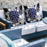 Bursta Floral Reversible Indoor/Outdoor Square Pillow