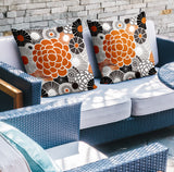 Bursta Floral Reversible Indoor/Outdoor Square Pillow