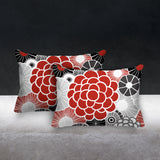 Bursta Floral Outdoor Reversible Throw Rectangular Pillow