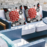 Bursta Floral Reversible Indoor/Outdoor Square Pillow