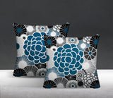 Bursta Floral Reversible Indoor/Outdoor Square Pillow