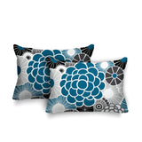 Bursta Floral Outdoor Reversible Throw Rectangular Pillow