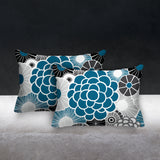 Bursta Floral Outdoor Reversible Throw Rectangular Pillow