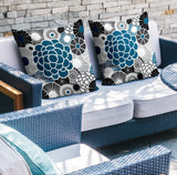 Bursta Floral Reversible Indoor/Outdoor Square Pillow