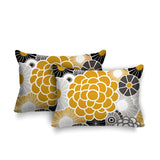 Bursta Floral Outdoor Reversible Throw Rectangular Pillow