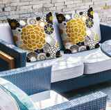 Bursta Floral Reversible Indoor/Outdoor Square Pillow