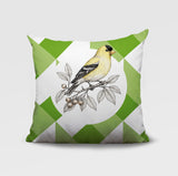Yellow Finch Indoor/Outdoor Reversible Square Pillow