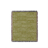 Kola Abstract Print Cotton Throw Blanket in Chartreuse, full view