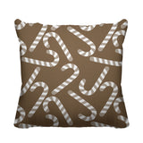 Candy Cane Object/Motif Reversible Indoor/Outdoor Square Pillow