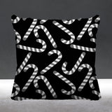 Candy Cane Object/Motif Reversible Indoor/Outdoor Square Pillow
