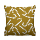 Candy Cane Object/Motif Reversible Indoor/Outdoor Square Pillow