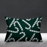 Candy Cane Object/Motif Reversible Indoor/Outdoor Rectangular Pillow