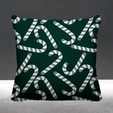 Candy Cane Object/Motif Reversible Indoor/Outdoor Square Pillow