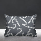 Candy Cane Object/Motif Reversible Indoor/Outdoor Rectangular Pillow