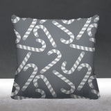 Candy Cane Object/Motif Reversible Indoor/Outdoor Square Pillow