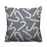 Candy Cane Object/Motif Reversible Indoor/Outdoor Square Pillow
