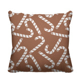 Candy Cane Object/Motif Reversible Indoor/Outdoor Square Pillow
