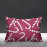 Candy Cane Object/Motif Reversible Indoor/Outdoor Rectangular Pillow