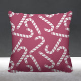 Candy Cane Object/Motif Reversible Indoor/Outdoor Square Pillow