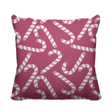 Candy Cane Object/Motif Reversible Indoor/Outdoor Square Pillow