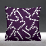 Candy Cane Object/Motif Reversible Indoor/Outdoor Square Pillow