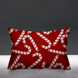 Candy Cane Object/Motif Reversible Indoor/Outdoor Rectangular Pillow