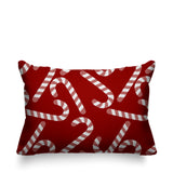 Candy Cane Object/Motif Reversible Indoor/Outdoor Rectangular Pillow