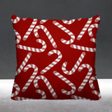 Candy Cane Object/Motif Reversible Indoor/Outdoor Square Pillow