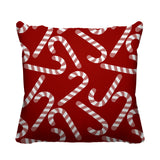 Candy Cane Object/Motif Reversible Indoor/Outdoor Square Pillow