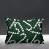 Candy Cane Object/Motif Reversible Indoor/Outdoor Rectangular Pillow