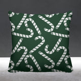 Candy Cane Object/Motif Reversible Indoor/Outdoor Square Pillow