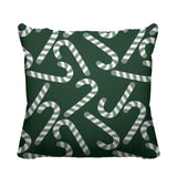 Candy Cane Object/Motif Reversible Indoor/Outdoor Square Pillow