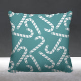 Candy Cane Object/Motif Reversible Indoor/Outdoor Square Pillow