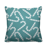 Candy Cane Object/Motif Reversible Indoor/Outdoor Square Pillow
