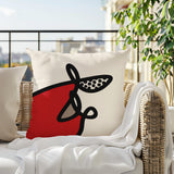 Carillo Abstract Square Indoor/Outdoor Throw Pillow
