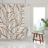 Caro Floral and Abstract Shower Curtain in Beige and Brown - view 2
