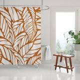 Caro Floral and Abstract Shower Curtain in White and Burnt Orange - view 2