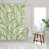 Caro Floral and Abstract Shower Curtain in White and Green - view 2