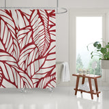 Caro Floral and Abstract Shower Curtain in White and Red - view 2