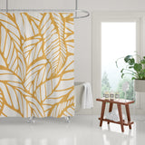 Caro Floral and Abstract Shower Curtain in White and Yellow - view 2