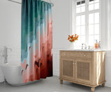 Cha Cha Waves Abstract and Ombre Shower Curtain