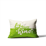 Stevenson But First Lumbar Indoor/Outdoor Throw Pillow