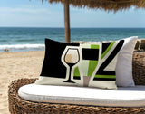 Winefield Wine Bottle Lumbar Indoor/Outdoor Throw Pillow