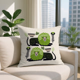 Chiga Lion Reversible Indoor/Outdoor Square Pillow in Chartreuse - Size 20x20