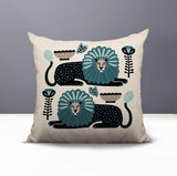 Chiga Lion Reversible Indoor/Outdoor Square Pillow