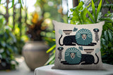 Chiga Lion Reversible Indoor/Outdoor Square Pillow in Emerald - Size 20x20