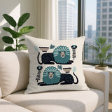 Chiga Lion Reversible Indoor/Outdoor Square Pillow in Emerald - Size 20x20