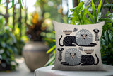 Chiga Lion Reversible Indoor/Outdoor Square Pillow in Gray - Size 20x20