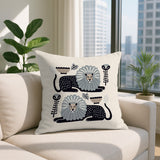 Chiga Lion Reversible Indoor/Outdoor Square Pillow in Gray - Size 20x20