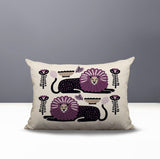 Chiga Lion Reversible Indoor/Outdoor Rectangular Pillow in Purple - Size 25x18